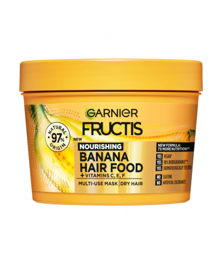 Garnier – Fructis Banana Hair Food 3 in 1 tápláló maszk 390 ml
