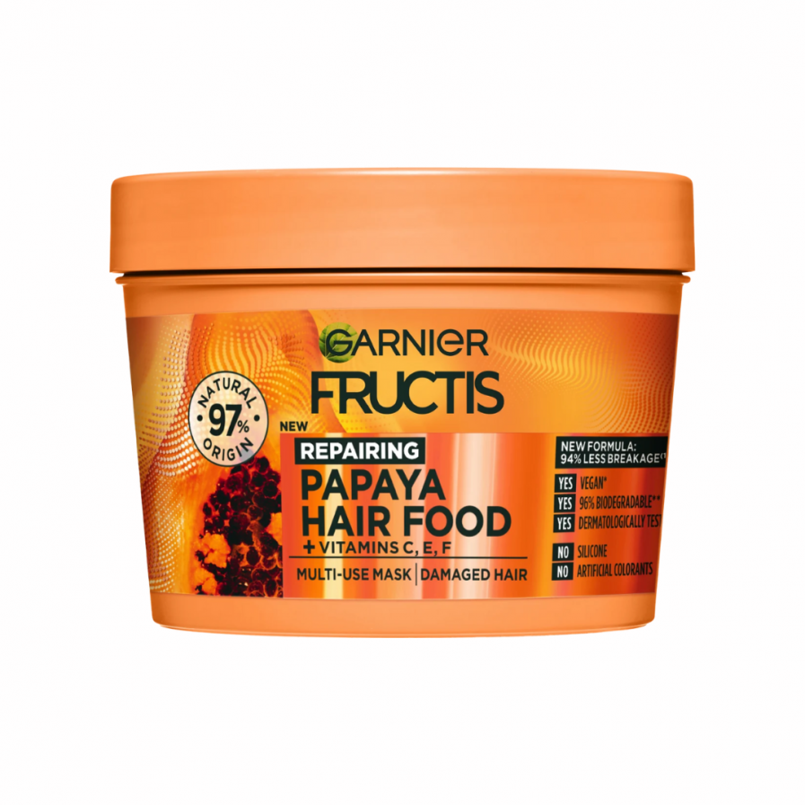 Garnier – Fructis Papaya Hair Food 3az1-ben regeneráló pakolás 400 ml