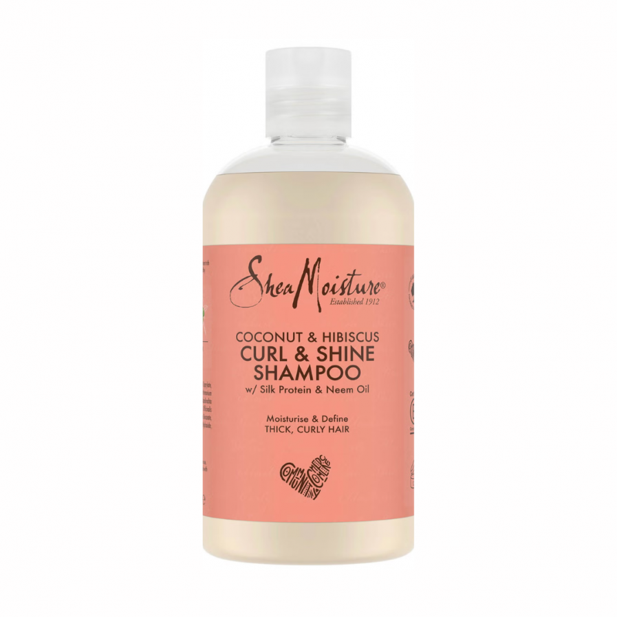 Shea Moisture – Curl&Shine sampon kókusz és hibiszkusz kivonattal 384 ml