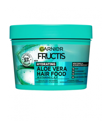 Garnier – Hair Food 3 in 1 Aloe Vera-s hidratáló hajpakolás 400 ml