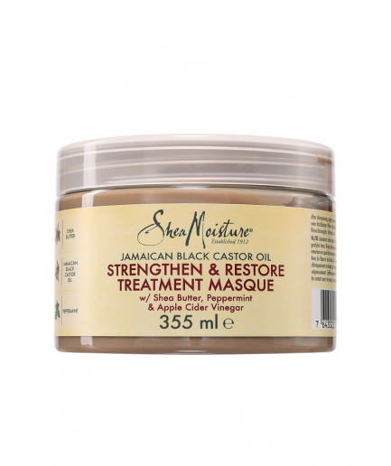 Shea Moisture Jamaican Black Castor Strenghten & Restore erősítő pakolás 355 ml