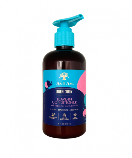 As I Am - Born Curly öblítés nélküli balzsam a gyerekek hajának kifésülésére 240 ml