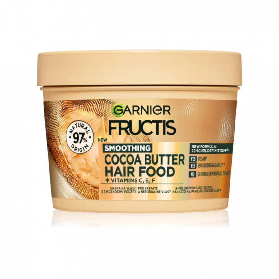 Garnier Fructis - Cocoa Butter Hair Food 3 az1-ben pakolás szöszösödő hajra 400 ml