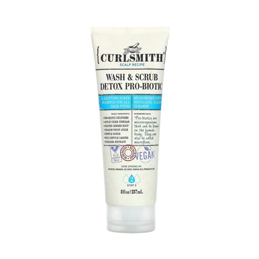 Curlsmith Scalp Recipe - Wash & Scrub Detox Pro-Biotic mélytisztító sampon 237 ml