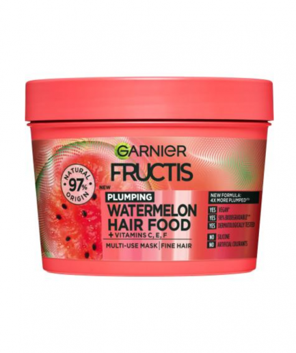 Garnier Fructis - Watermelon Hair Food 3az1-ben pakolás vékony hajra 400 ml