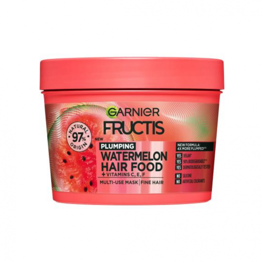 Garnier Fructis - Watermelon Hair Food 3az1-ben pakolás vékony hajra 400 ml