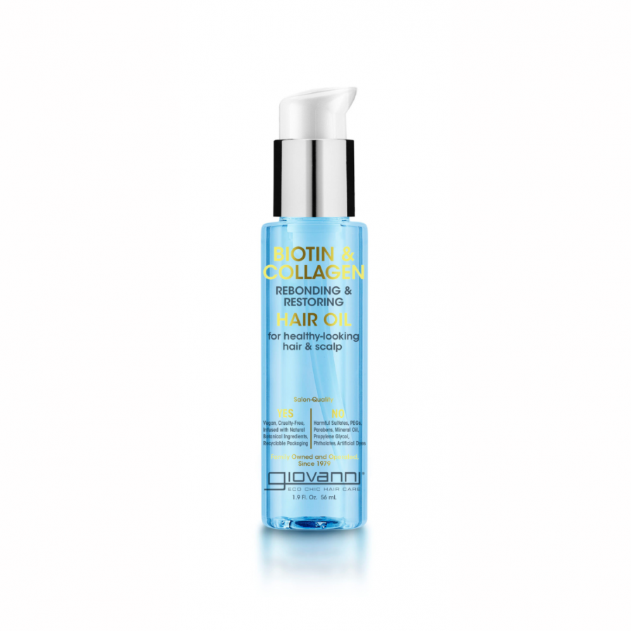 Giovanni Biotin & Collagen - Rebonding & Restoring Hair Oil, restrukturáló hajolaj 56 ml