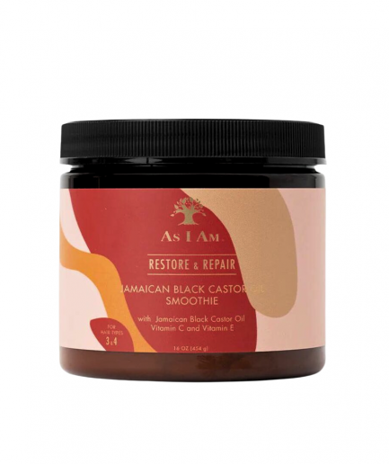As I Am Jamaican Black Castor Smoothie, javító fürtformázó krém 454 g