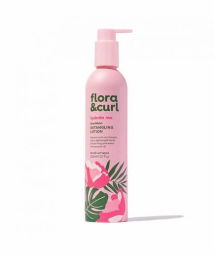 Flora & Curl - Rose Water Detangling Lotion, hajápoló a haj könnyű kifésülésére 300 ml