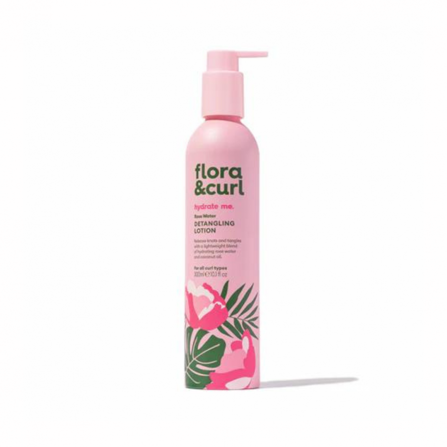Flora & Curl - Rose Water Detangling Lotion, hajápoló a haj könnyű kifésülésére 300 ml