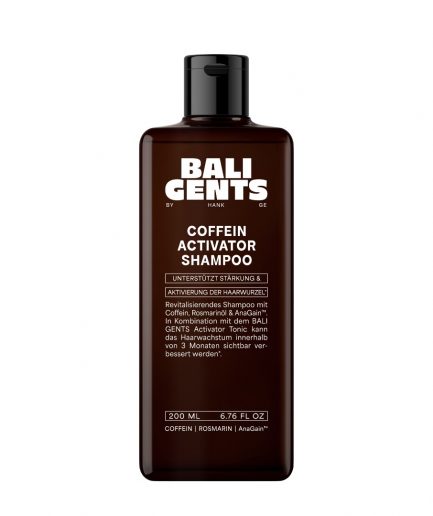 Bali Gents Coffein Activator Shampoo, fejbőrstimuláló és hajnövekedést támogató sampon férfiaknak 200 ml